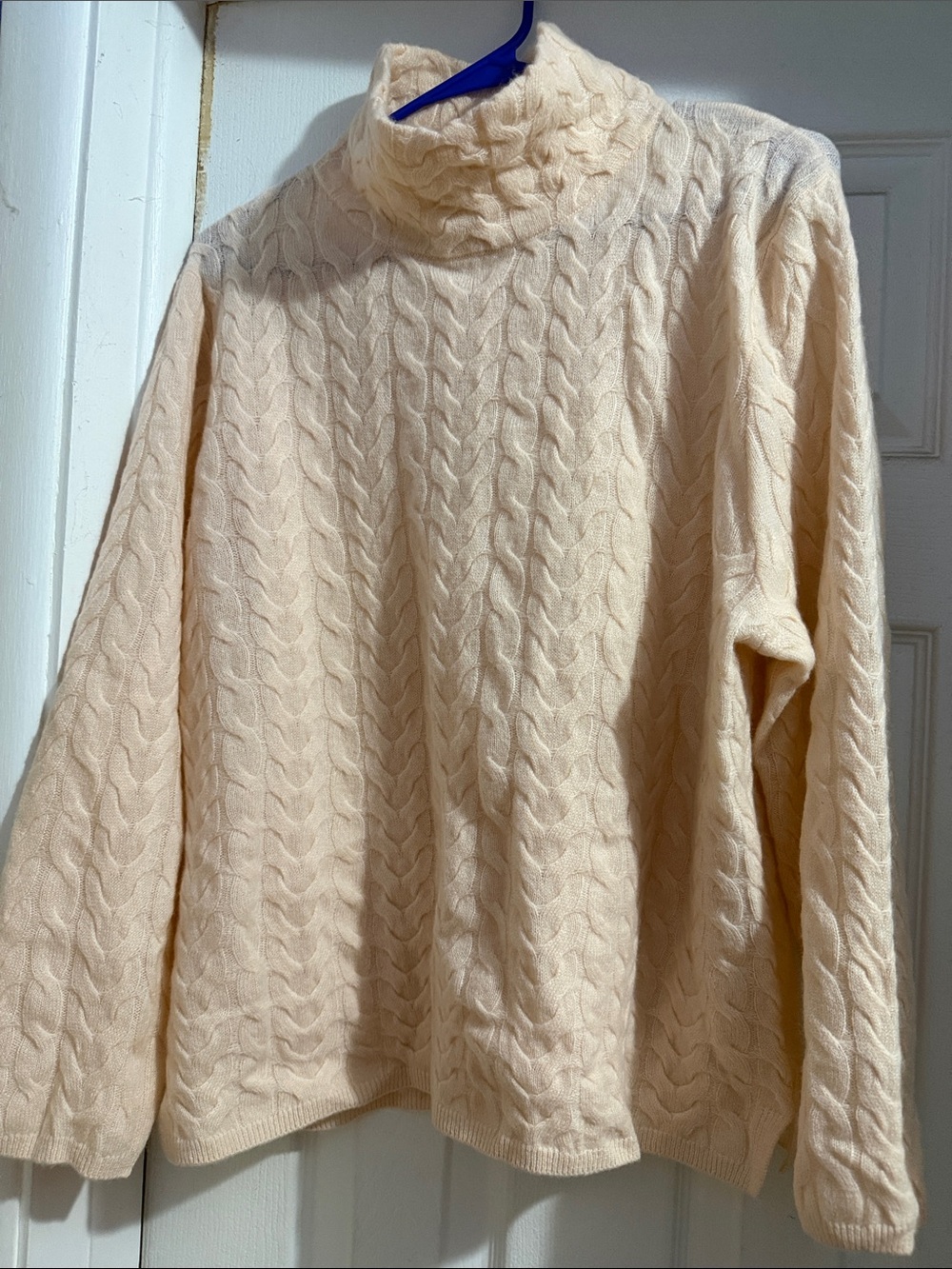 Blush pink Cable Knit Turtleneck Sweater - Unbranded